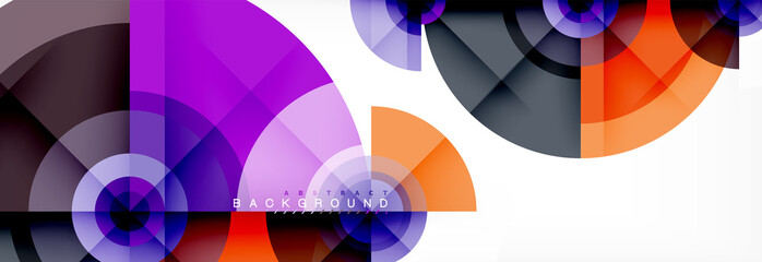 Round circles and triangles abstract background