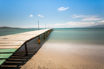 Obraz premium Beautiful blue sea on a bright sunny summer day