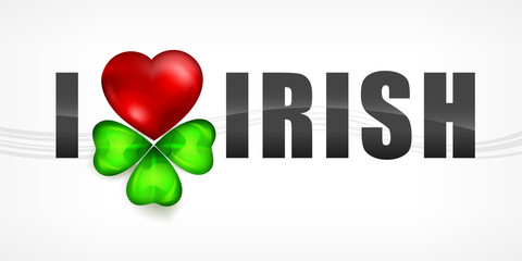 “I love Irish” lettering