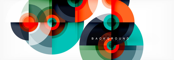 Circle abstract background with triangular shapes for modern design, cover, template, brochure, flyer.