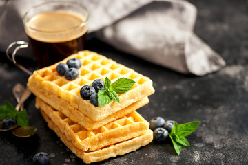 Waffles with berries