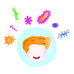Medical concept about immune system.  Vector icon illustration on white background.