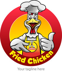 Vector illustration, Fried chicken symbol