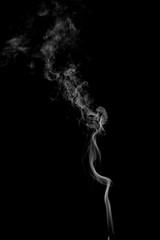 jet of smoke on a black background