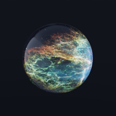 sphere nebula on a black background 3d