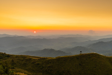Mountains at sunrise, Elephant Hills, Thong Pha Phum National Park, Kanchanaburi, Thailand