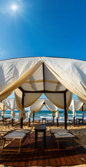 Sunshiny paradise white sandy beach, Puglia, Italy