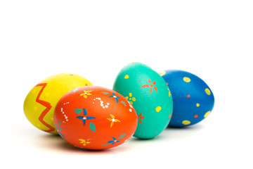 easter eggs isolated on white