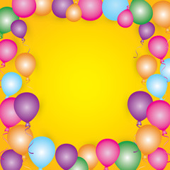 Happy birthday background with colorful balloons