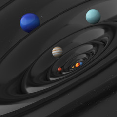 gravitational waves of the planet of the solar system