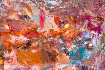 Closeup Beautiful colorful Abstract painting On palette