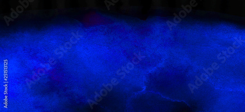 Retro Cosmic Neon Dark Blue Glow Lights Watercolor