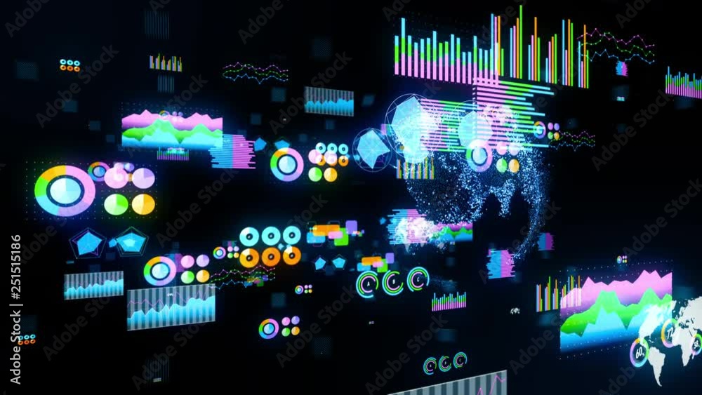 Poster Colorful chart abstract. Statistics concept. Graphical user interface.