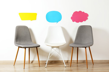 Lofty style chair with nobody sitting on it. Available seats.