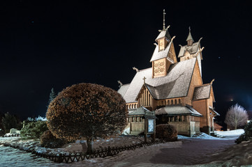 Wooden church Wang in Karpacz moved in the 19th century from Norway to the Giant Mountains, Poland