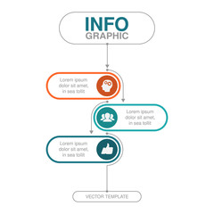 Vector infographic template for vertical diagram, graph, presentation, chart, business concept with 3 options.