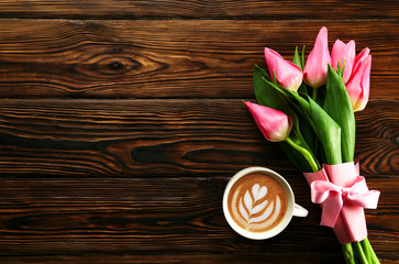 Tender minimalistic spring flowers composition on texture surface. Beautiful feminine plant decoration for holiday greeting card. Summertime, summer, spring, march april, june july. Happy mother's day