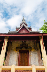 Fototapeta premium Antique Pavilion of Wat Sisaket Monastery is Religious Attractive Landmark of Vientiane City of Laos.