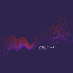 Vector abstract background with dynamic waves, line and particles.