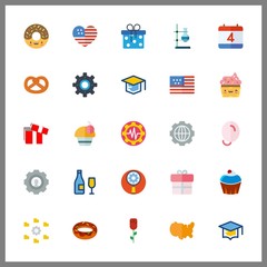 25 celebrate icon. Vector illustration celebrate set. cupcake and balloons icons for celebrate works