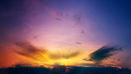 Sunset with dark clouds
