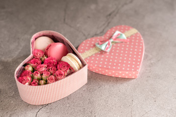 pink cakes on a dark background