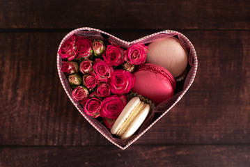 pink cakes on a dark background