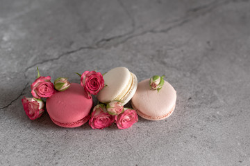 pink cakes on a dark background