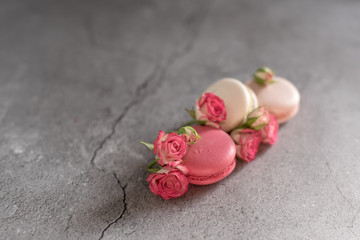 pink cakes on a dark background