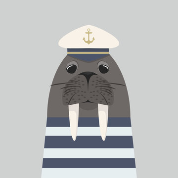 walrus captain with sailor