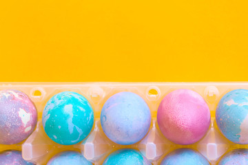 Easter eggs with space intergalactic pattern