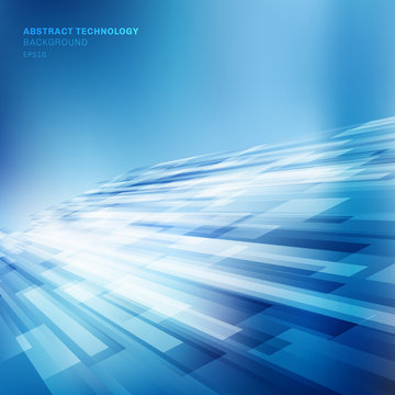 Abstract blue lines overlap layer business shiny motion perspective background technology concept.