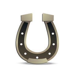 Horseshoe icon. Steel horseshoe from Western. Wild West, horseshoe is isolated element on white background for design. Cartoon style. Vector illustration.