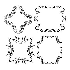set of decorative vintage frames. ink and brush drawn by hand vector