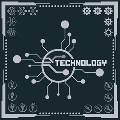 Technology logo and software components icons.