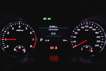 speedometer dashboard with illumination