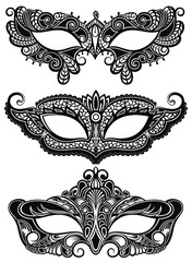 Beautiful masks of lace symbol. Mardi Gras 