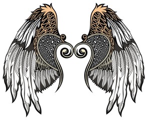 Angel wings. Design elements for logo, label, emblem, sign, brand mark,tattoo