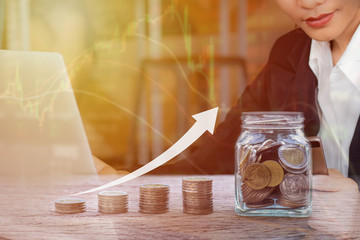 Growing money stock investment concepts.