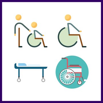 4 handicapped icon. Vector illustration handicapped set. disable and wheelchair icons for handicapped works