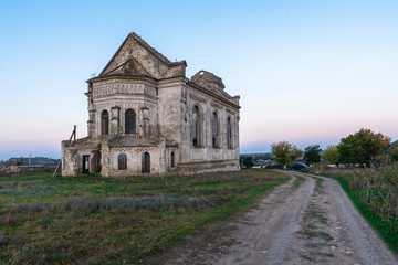 Fototapeta na wymiar Abandoned Catholic church in Ukraine