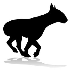 A detailed animal silhouette of a pet dog