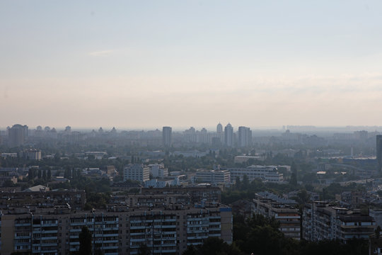 Ukraine Kiyv Kiev city view on the center of the city and Babyn Yar