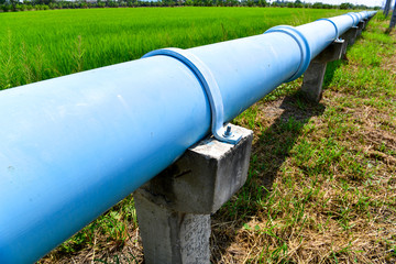 Water pipeline and distribution parallel of the road