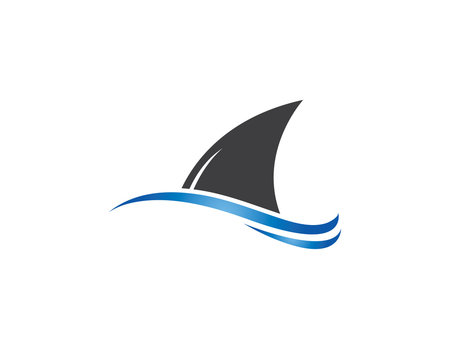 Shark fin logo template vector icon illustration design 
