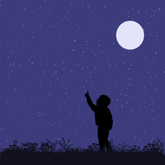 Fototapeta na wymiar silhouette of a boy in the park