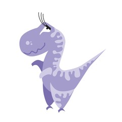 Cute blue dinosaur. Cartoon dino. Vector illustration.