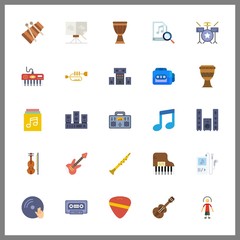 25 musical icon. Vector illustration musical set. singer and piano icons for musical works