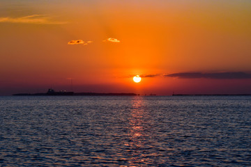 sunset at sea