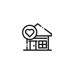 Home Icon Love in line style